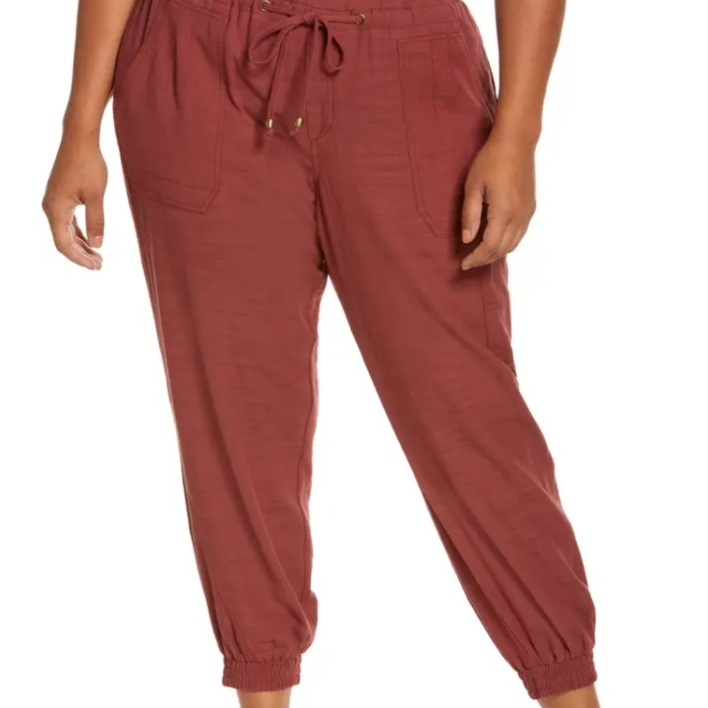 Plus Size Textured High Rise Waist Joggers WIT & WISDOM Apple Butter